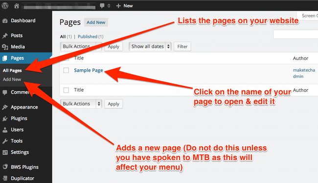 How to find and edit your pages